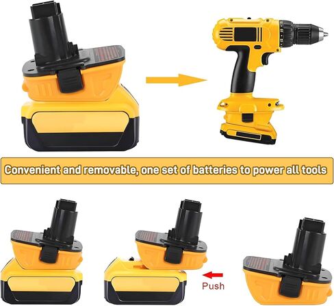DCA1820 Adapter for DeWalt 18V to 20V Battery Replacement Converter for 20V Max Lithium Cordless Tools DCB200 DCB 203 to 18V XRP Nicad NiMh Batteries with USB Port 2 Packs in Kuwait