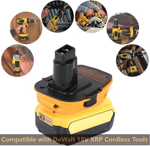 DCA1820 Adapter for DeWalt 18V to 20V Battery Replacement Converter for 20V Max Lithium Cordless Tools DCB200 DCB 203 to 18V XRP Nicad NiMh Batteries with USB Port 2 Packs in Kuwait