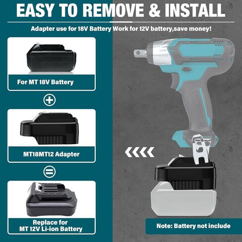 Adapter for Makita 18V to 12V Battery,for Makita 18V BL1830 BL1850 Battery Convert to Work for Mak 12V BL1020B BL1041B Cordless Power Tool in Saudi Arabia