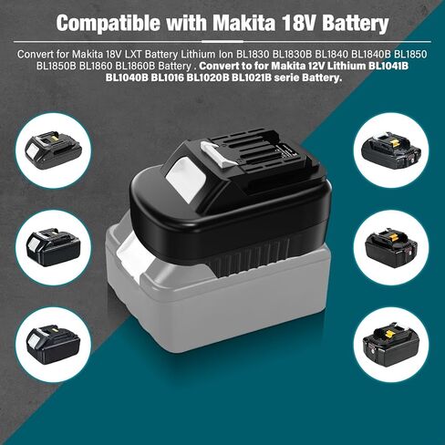 Adapter for Makita 18V to 12V Battery,for Makita 18V BL1830 BL1850 Battery Convert to Work for Mak 12V BL1020B BL1041B Cordless Power Tool in Saudi Arabia