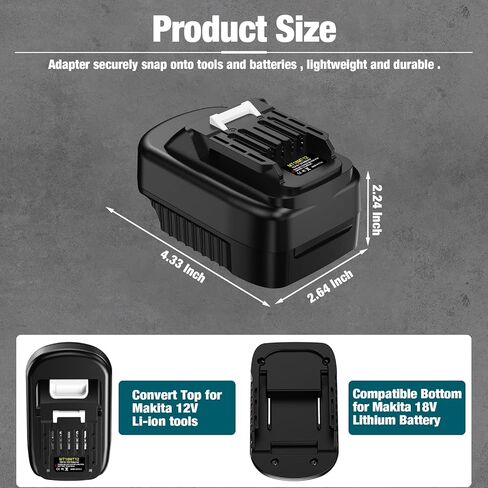Adapter for Makita 18V to 12V Battery,for Makita 18V BL1830 BL1850 Battery Convert to Work for Mak 12V BL1020B BL1041B Cordless Power Tool in Saudi Arabia