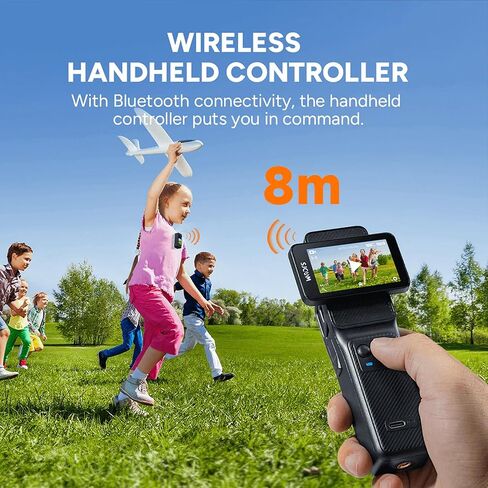 SJCAM C400 3-in-1 Handheld Action Camera | Compact Multi-Mode Vlogging Cam with Built-in Grip & Touchscreen Controls | Waterproof Mini Camera for Travel (C400) + 50-in-1 Action kit + 64GB Card + More in Saudi Arabia