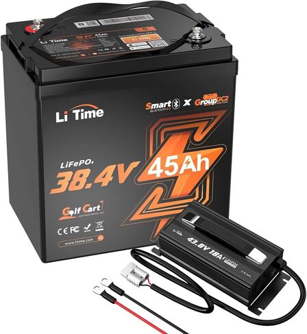 بطارية LiTime 38.4V(36V) 60Ah Lithium Golf Cart، مدمجة 120A BMS، 15000 دورة بطارية LiFePO4 قابلة لإعادة الشحن، تدعم محرك يصل إلى 3 كيلو وات، أقصى خرج طاقة مستمر 4.6 كيلو وات، مثالية لعربات الجولف in Kuwait