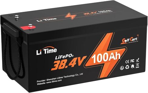 بطارية LiTime 38.4V(36V) 60Ah Lithium Golf Cart، مدمجة 120A BMS، 15000 دورة بطارية LiFePO4 قابلة لإعادة الشحن، تدعم محرك يصل إلى 3 كيلو وات، أقصى خرج طاقة مستمر 4.6 كيلو وات، مثالية لعربات الجولف in Kuwait