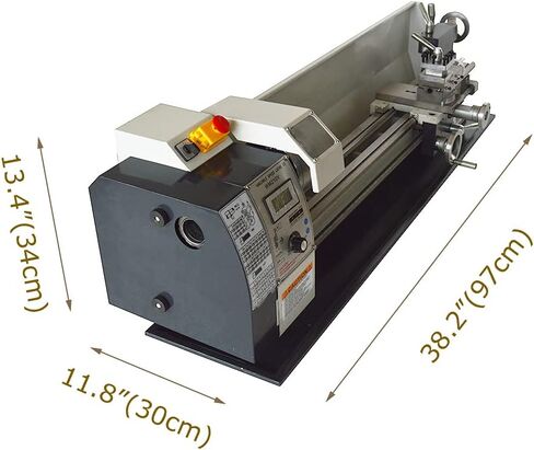INTBUYING Metal Lathe 8"X24" Benchtop Mini Lathe Machine Precision Hobby DIY Table Lathe Industrial Metal Wood Working Horizontal Lathe 1100W Brushless Motor 50-2500RPM Inch Thread WM210V 110V in Saudi Arabia