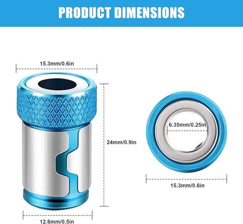 3Pcs Screwdriver Head Magnetic Ring, Magnetic Drill Bit Set with Magnetic Rings,Non-Slip Strong Magnetic Retention Bit Holders for Screwdrivers and Power Drills in Saudi Arabia