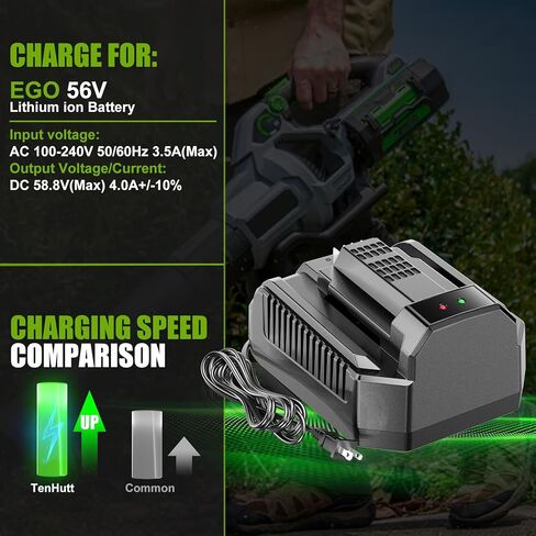 【Faster!!】 CH2100 4.0A Rapid Charger Replacement for EGO 56V Battery Charger CH3200/CH5500/CH7000/CH2800D, Compatible with EGO 56-Volt Power+ Li-ion Battery BA2800/BA4200/BA1400/BA2240/BA1120/BA4480T in Saudi Arabia