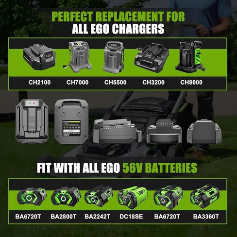 【Faster!!】 CH2100 4.0A Rapid Charger Replacement for EGO 56V Battery Charger CH3200/CH5500/CH7000/CH2800D, Compatible with EGO 56-Volt Power+ Li-ion Battery BA2800/BA4200/BA1400/BA2240/BA1120/BA4480T in Saudi Arabia