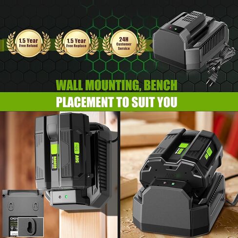 【Faster!!】 CH2100 4.0A Rapid Charger Replacement for EGO 56V Battery Charger CH3200/CH5500/CH7000/CH2800D, Compatible with EGO 56-Volt Power+ Li-ion Battery BA2800/BA4200/BA1400/BA2240/BA1120/BA4480T in Saudi Arabia