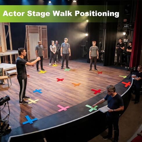 6 Colors High Visibility Silicone T Marks Set for Actor Stage Walk, Camera T Marker, Including 2 Fluorescent, Non Slip for Photography Positioning Stage Catwalk Shooting Photoing Performer in Saudi Arabia