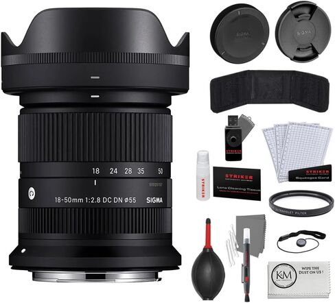 Sigma 18-50mm f/2.8 DC DN Contemporary Lens for Canon RF Mount with Sunshine Advanced Accessory Bundle... in Saudi Arabia