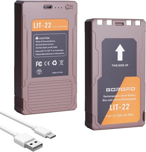 2-Pack LIT-22 Lithium Battery for LIT-22 PRO, Flex-M, Flex G-36, Flex-Plus, Flex-S, Dark, S-Dark Cellular Trail Cameras, Includes Type-C Cable, Extreme Weather Proof (2 Batteries) in Saudi Arabia