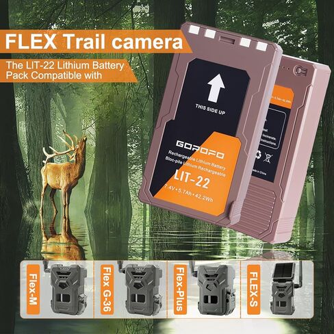 2-Pack LIT-22 Lithium Battery for LIT-22 PRO, Flex-M, Flex G-36, Flex-Plus, Flex-S, Dark, S-Dark Cellular Trail Cameras, Includes Type-C Cable, Extreme Weather Proof (2 Batteries) in Saudi Arabia