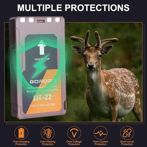 2-Pack LIT-22 Lithium Battery for LIT-22 PRO, Flex-M, Flex G-36, Flex-Plus, Flex-S, Dark, S-Dark Cellular Trail Cameras, Includes Type-C Cable, Extreme Weather Proof (2 Batteries) in Saudi Arabia