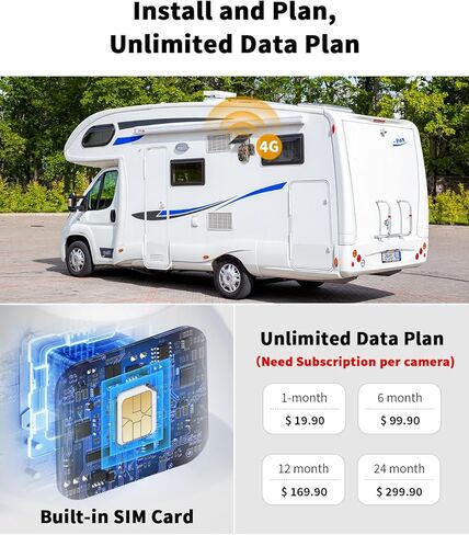 كاميرا خلوية مع بطاقة SIM 4G LTE مثبتة مسبقًا، تغذية مباشرة، تنبيه في الوقت الحقيقي، رؤية ليلية ملونة، وصول عن بعد، كاميرا أمان خلوية تعمل بالطاقة الشمسية في الهواء الطلق، تدعم خطة بيانات غير محدودة in Kuwait