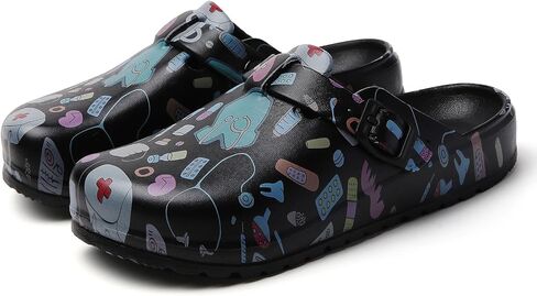 Arch Support Nurse Clogs for Women: Non Slip Work Shoes Waterproof Garden Clogs - Adjustable Buckle Mules - Slip-On Cushion Slippers Slides in Saudi Arabia