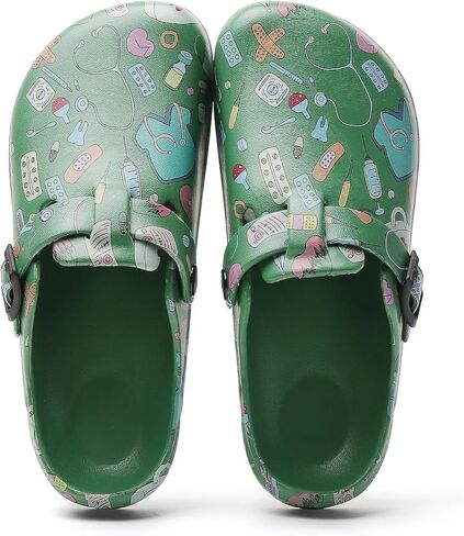 Arch Support Nurse Clogs for Women: Non Slip Work Shoes Waterproof Garden Clogs - Adjustable Buckle Mules - Slip-On Cushion Slippers Slides in Saudi Arabia