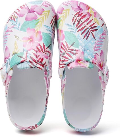 Arch Support Nurse Clogs for Women: Non Slip Work Shoes Waterproof Garden Clogs - Adjustable Buckle Mules - Slip-On Cushion Slippers Slides in Saudi Arabia