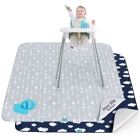 Splat Mat 2 Pack لـ Under Under Chair & Arts & Crafts & Eating Mess ، مقاوم للماء 42 '' × 46 '' Playtime Playtime anti slip high for tabl in Saudi Arabia