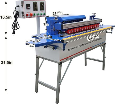 TECHTONGDA Woodworking Edge Bander Automatic Straight Edge Banding Machine Flush End Matching, Double-Sided Gluing, Automatic Trimming with Control Panel Adjustable Speed 0-6m/min in Saudi Arabia