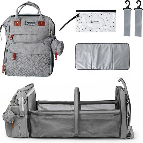 Diaper Bag with Changing Station | Baby Bag for Boys & Girls | Waterproof Oxford, Large Capacity, USB Charging Port, Pacifier Case | Travel-Friendly & Reusable Portable Wipes Bag in Saudi Arabia