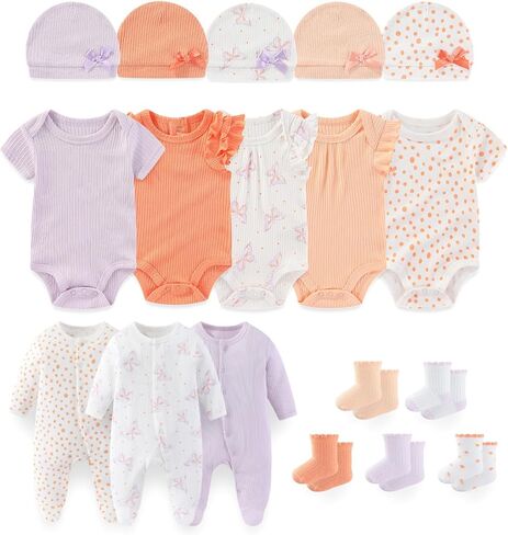 طفل رضيع Layette مجموعة 18 قطعة ضرورية يجب أن ترفع الملابس من 0 إلى 12 شهرًا in Kuwait