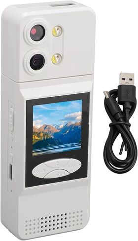 fosa كاميرا الجسم 2K 180 درجة عدسة قابلة للدوران ليلة إنفاذ القانون يمكن ارتداؤها كاميرا فيديو مزدوجة TypeC عمر البطارية الطويل in Kuwait