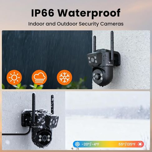 [كاميرا 2 في 1] نظام كاميرا أمان لاسلكية VeryFocal 10CH 20 عرض للمنزل، شبكة WiFi 6 طويلة المدى، 10x كاميرا CCTV مزدوجة العدسة، 10CH 4K NVR، مراقبة 24/7، تخزين مجاني لمدة 20 يومًا بسعة 500 جيجابايت، بدون رسوم شهرية in Kuwait