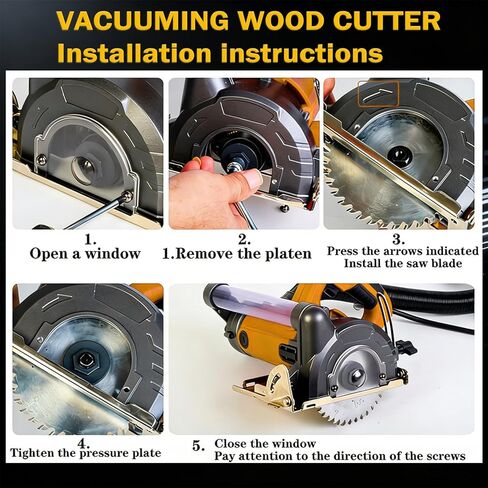 منشار دائري صغير سلكي، منشار خشب كهربائي 4 بوصات و5 بوصات مع كيس غبار مفرغ، شطبة قطع 0-45 درجة، أقصى عمق قطع 1.6 بوصة (90 درجة)، 1.28 بوصة (45 درجة) للخشب والمعادن الناعمة والبلاط والبلاستيك 001 in Kuwait