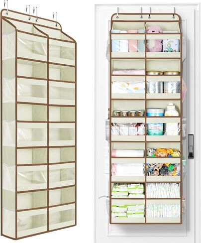 Yecaye 5-Tier Over The Door Organizer Dual-Column, 80lbs Load Extra Large Over the Door Storage of 10 Compartments, Heavy Duty Door Organizer Hanging for Bedroom Closet Nursery Bathroom Pantry, Gray in Kuwait
