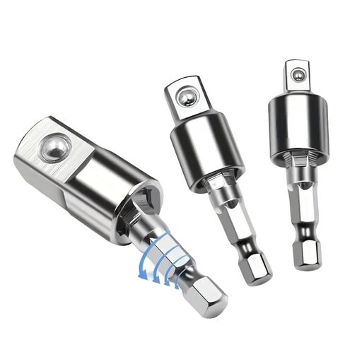 3pcs Adjustable Drill Bit Extension Rods - 1/2", 3/8", 1/4", with Quick Release Button and Metal Construction, Suitable for Narrow Spaces, No Assembly Required, Drilling Accessories in Saudi Arabia