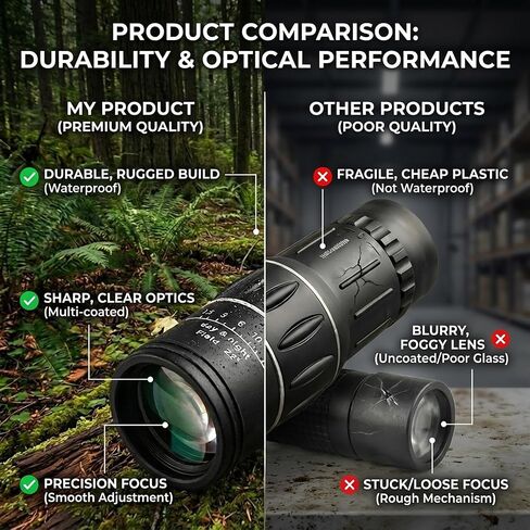 Monocular Telescope 16x52, Portable High Magnification Telescope with HD Clear View for Outdoor Bird Watching Travel, Black in Saudi Arabia
