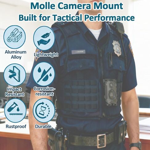 Camera Mount Compatible with Axon Body Cameras 2/3/4, Lightweight Alloy Construction, Suitable for Uniforms (Magnetic View) in Saudi Arabia