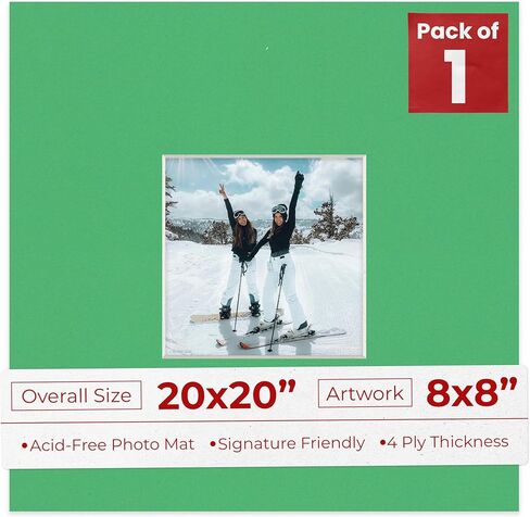 8x8 MAT for 20x20 الإطار - PRECUT MAT Board Board خالية من الأحماض الخالية من الأحماض 8x8 صورة غير لامع لإطار صورة 20x20 ، لوحة متميزة للصور العائلية ، مجموعات العرض ، الفن ، تأطير الصور ، حزمة من 10 حصير in Saudi Arabia