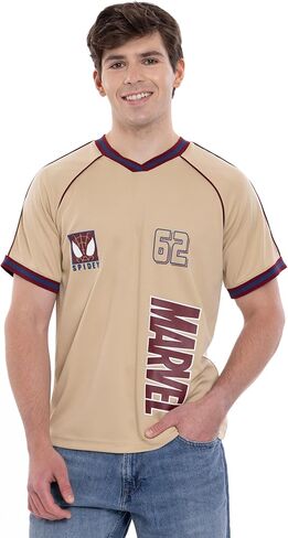 Marvel Mesh Soccer Jersey Athletic V-Neck T-Shirt Adult Sizes (X-Small - 2XL) in Saudi Arabia
