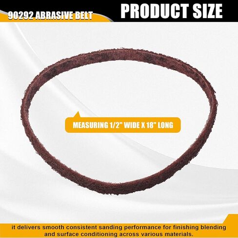 حزام كاشط متوافق مع Dynabrade 90292 | حزام صنفرة متوسط ​​الحجم مقاس 1/2 بوصة × 18 بوصة لآلات صنفرة الحزام | دعامة من قماش أكسيد الألومنيوم، حزام ممتاز (عبوتان) in Kuwait