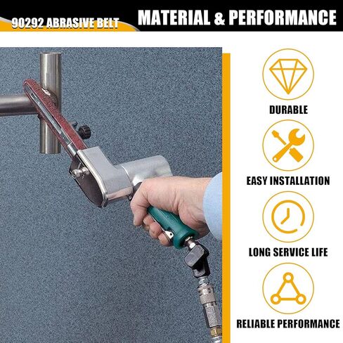 حزام كاشط متوافق مع Dynabrade 90292 | حزام صنفرة متوسط ​​الحجم مقاس 1/2 بوصة × 18 بوصة لآلات صنفرة الحزام | دعامة من قماش أكسيد الألومنيوم، حزام ممتاز (عبوتان) in Kuwait