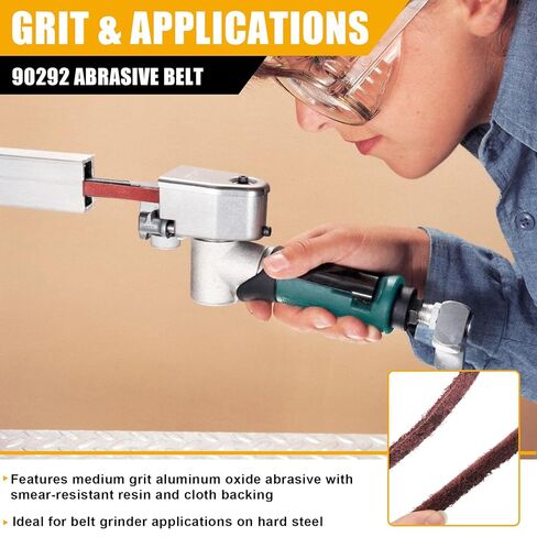 حزام كاشط متوافق مع Dynabrade 90292 | حزام صنفرة متوسط ​​الحجم مقاس 1/2 بوصة × 18 بوصة لآلات صنفرة الحزام | دعامة من قماش أكسيد الألومنيوم، حزام ممتاز (عبوتان) in Kuwait