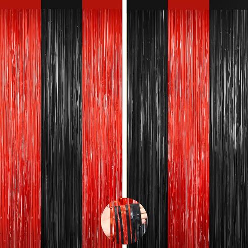 2Pack White Foil Fringe Curtain, Metallic Tinsel Streamer Party Decorations | White Backdrop for Wedding, Bridal Shower, Baby Shower, Birthday, Bachelorette, Christmas & Photo Booth Props Door Wall Decor in Saudi Arabia
