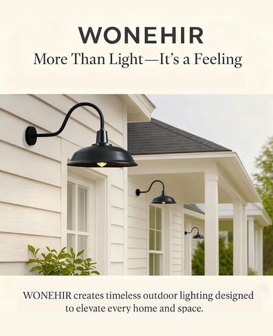 Barn Lights Outdoor 15 Inch Gooseneck, Farmhouse Wall Light for Garage, Porch & Entryway (ETL Listed) in Saudi Arabia