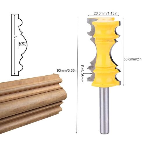 Elaborate Chair Rail Router Bit 8mm Shank Woodworking Milling Cutter for Cabinet and Box YG6 Alloy Cutter Head 45# Carbon Steel Cutter Body 28.6mm Cutting Diameter in Saudi Arabia