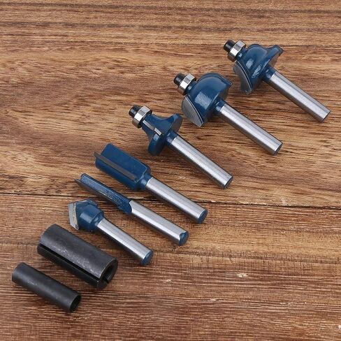 Router Bit Set 8Pcs Alloy Steel Woodworking Milling Cutter with High Precision 1/4 Inch Shank for Professional Wood Carving and Surface Modeling in Saudi Arabia
