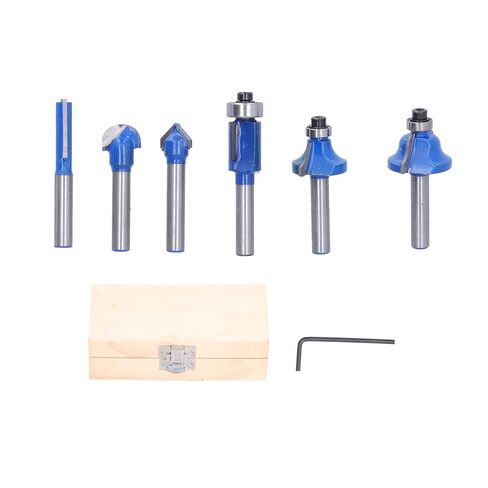 Router Bit Set 6Pcs High Temperature Resistance Stable Alloy Durable Milling Cutter Wood Bits for Woodworking DIY Projects 6.35mm Shank in Saudi Arabia