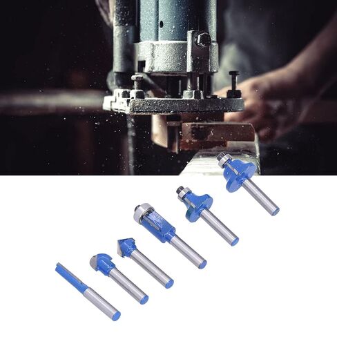 Router Bit Set 6Pcs High Temperature Resistance Stable Alloy Durable Milling Cutter Wood Bits for Woodworking DIY Projects 6.35mm Shank in Saudi Arabia