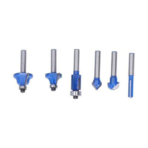 Router Bit Set 6Pcs High Temperature Resistance Stable Alloy Durable Milling Cutter Wood Bits for Woodworking DIY Projects 6.35mm Shank in Saudi Arabia