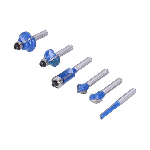 Router Bit Set 6Pcs High Temperature Resistance Stable Alloy Durable Milling Cutter Wood Bits for Woodworking DIY Projects 6.35mm Shank in Saudi Arabia