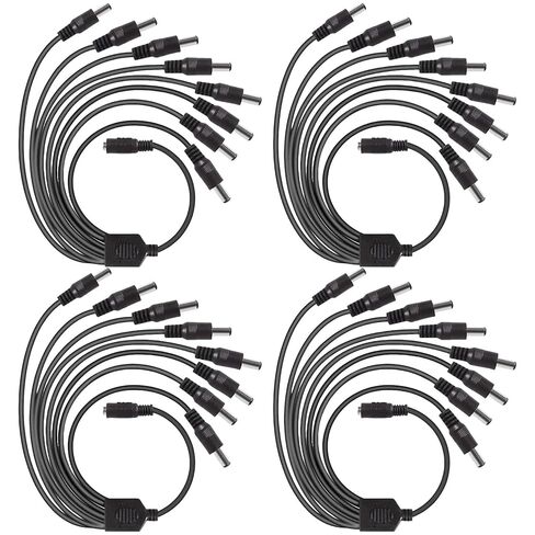 DC 1 Female to 4 Male Output Power Splitter Cable 6 Pcs 1 to 4 Way Plug DC CCTV Camera Power Splitter Cable Y Adapter for CCTV Security Cameras and LED Strip Lights in Saudi Arabia