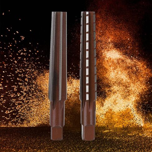 2PCS Rough Fine Morse Taper Reamer High Carbon Steel Straight Shank Hand Reamer Professional Accessories (KIMISS82y9ergvh0-11) in Saudi Arabia