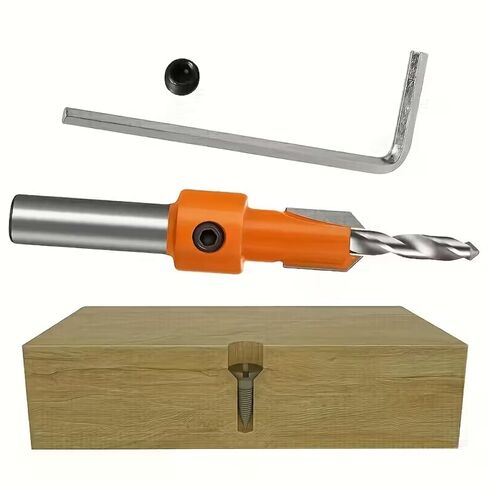 5pcs Heavy-Duty Countersink Drill Bit Set - 8/10mm Round Shank & 2.8-4mm Conical Bits (1/8"-1/4" Compatible) for Woodworking, Deck, Trim, Cabinet Installation in Saudi Arabia