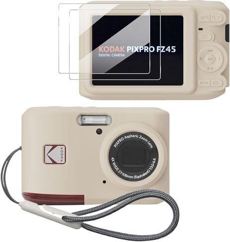 Silicone Case for Kodak PIXPRO FZ45 with Lanyard Kodak PIXPRO FZ45 case- White in Kuwait
